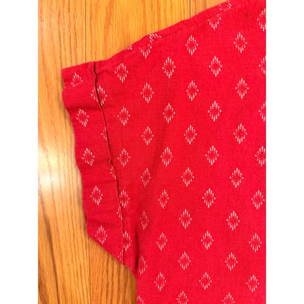 Old Navy Women T-Shirt Dress Large Red Diamond Ikat Shift Boho Casual - Picture 3 of 7